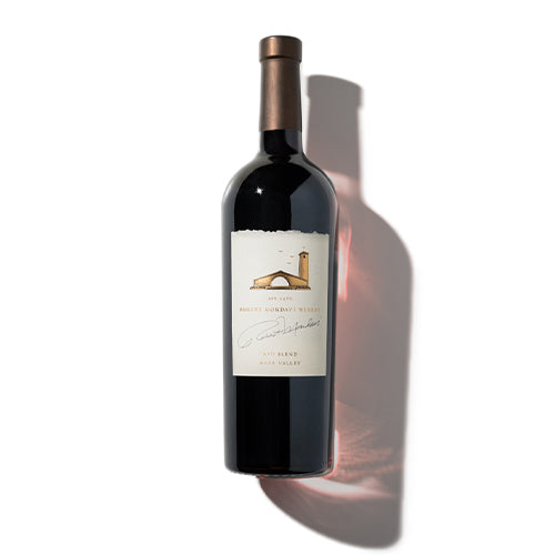 A bottle of Napa Valley Red Blend on white background