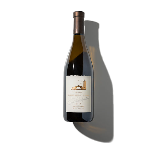 Wine bottle of 2018 Chardonnay Napa Valley.