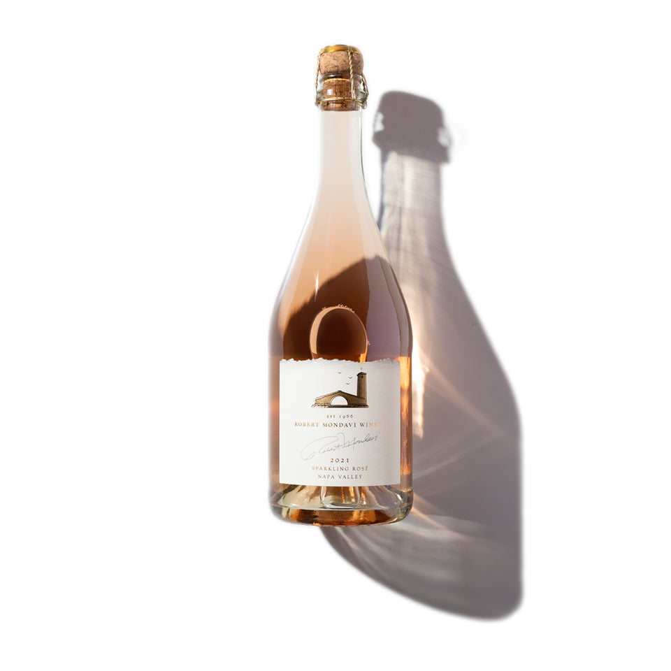 Wine bottle of 2021 Sparkling Rosé Napa Valley.